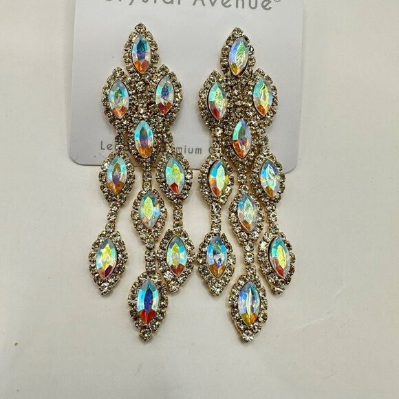 Rhinestone Bridal Crystal Dangled Drop Earrings - Picture 2 of 5